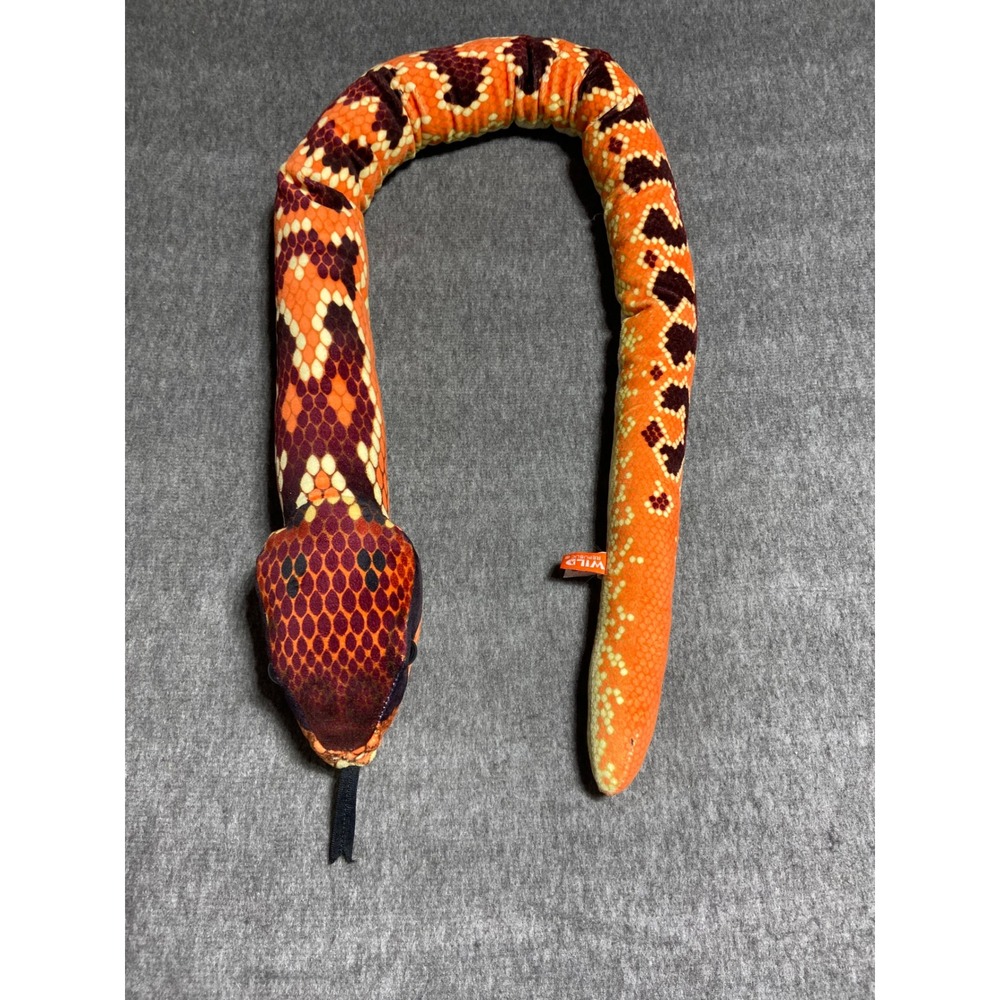 Wild Republic Orange Spotted Snake Plush Stuffed Animal Toy 52 Inch Long